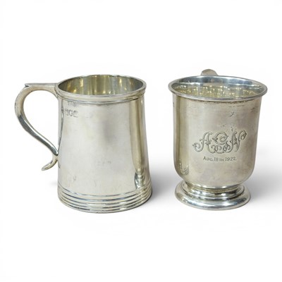 Lot 94 - An Edwardian silver mug, London 1904, 128g,...