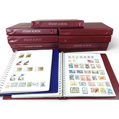 Lot 136 - A collection of eleven stamp albums, mainly...