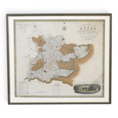 Lot 351 - A 19th century map of Essex, 1831, by C & I...