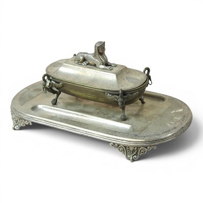 Lot 126 - A 19th century silver plated deskstand, of...