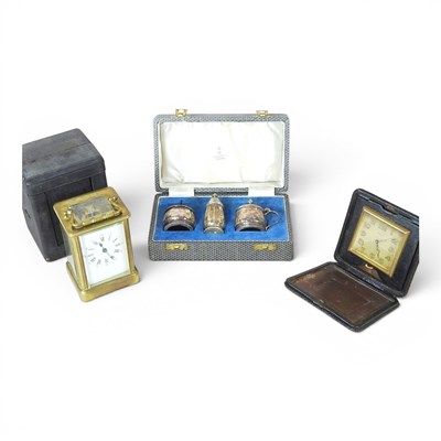 Lot 639 - A 19th century French brass cased carriage...