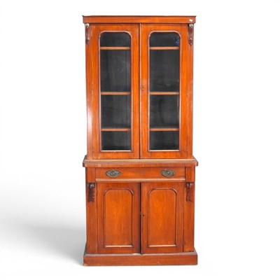Lot 657 - A Victorian mahogany cabinet bookcase, on a...
