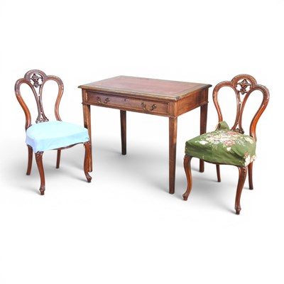 Lot 689 - A 19th century writing table, together with a...