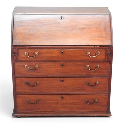 Lot 698 - A George III mahogany bureau, together with a...