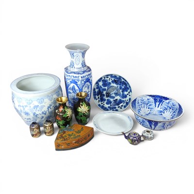 Lot 292 - A pair of Chinese cloisonne vases, 20th...