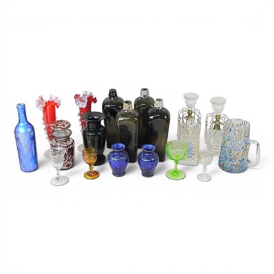 Lot 399 - A 19th century glass perfume flask and stopper,...