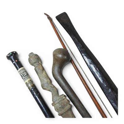 Lot 211 - An African carved hardwood throwing club, 51cm...