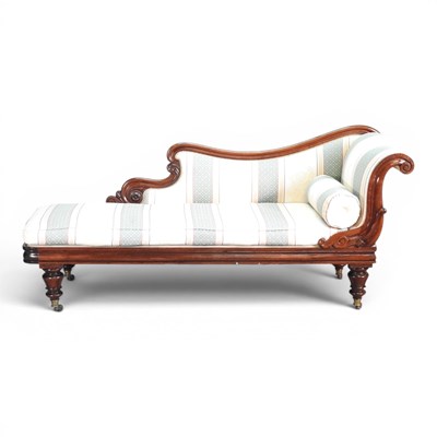 Lot 544 - A Victorian mahogany chaise longue, recently...