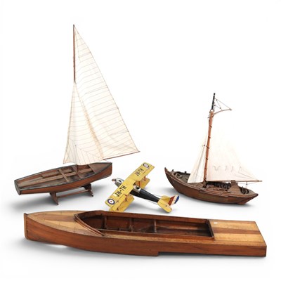 Lot 283 - A large scratch built wooden model boat, 136cm...