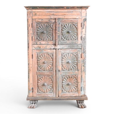 Lot 89 - An Indian reclaimed teak side cabinet,...