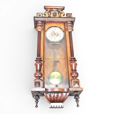 Lot 482 - A 19th century walnut cased Vienna style wall...