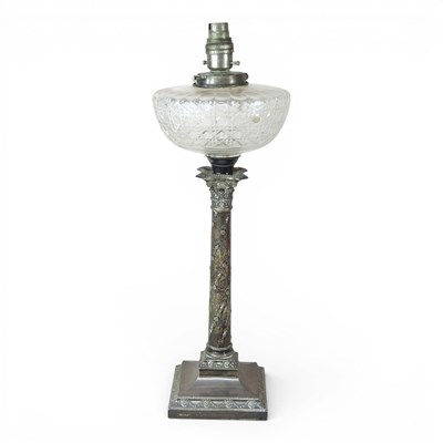 Lot 65 - An early 20th century silver oil lamp, in the...