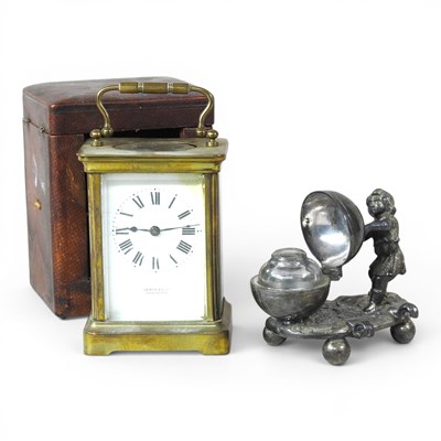 Lot 159 - A 19th century brass cased carriage clock,...