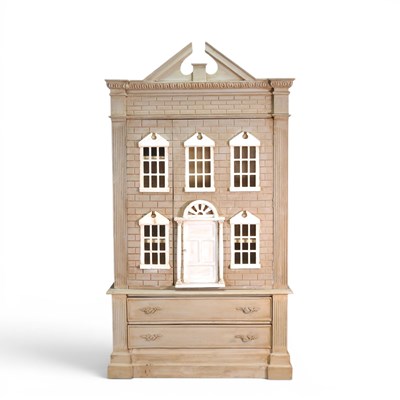 Lot 333 - A large modern painted wooden doll's house, in...