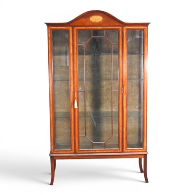 Lot 735 - An Edwardian mahogany and inlaid astragal...