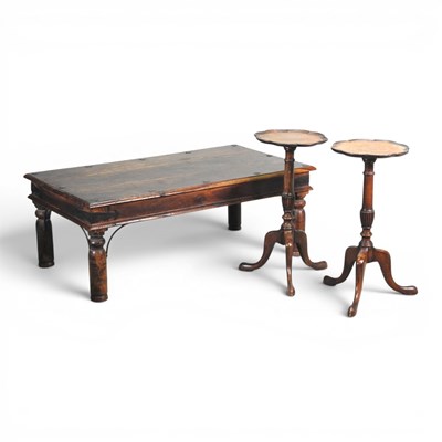 Lot 524 - An Eastern hardwood and metal mounted coffee...