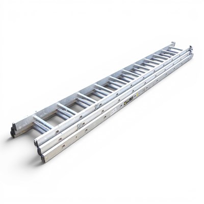 Lot 784 - A three section extending aluminium ladder,...