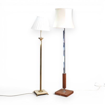 Lot 365 - An Art Deco standard lamp and shade, together...