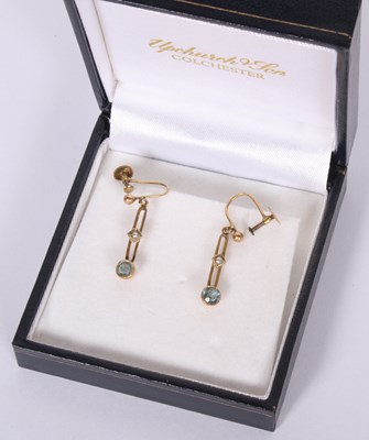 Lot 52 - A pair of 9 carat yellow gold Art Deco style...