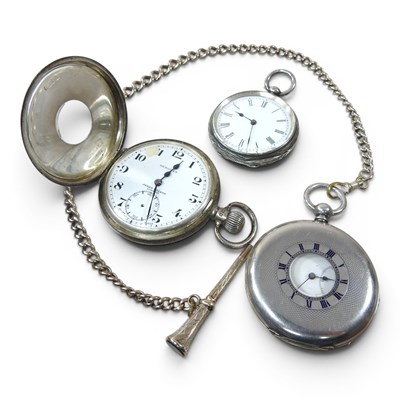 Lot 240 - A 19th century continental silver cased ladies...