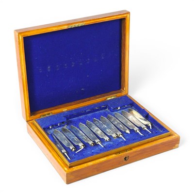 Lot 126 - A set of 20th century silver fish eaters, no...