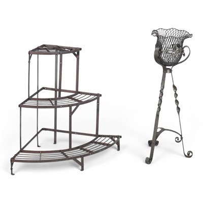 Lot 507 - A three tier painted metal graduated garden...