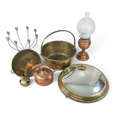 Lot 563 - A Victorian copper jam pan, 39cm diameter,...