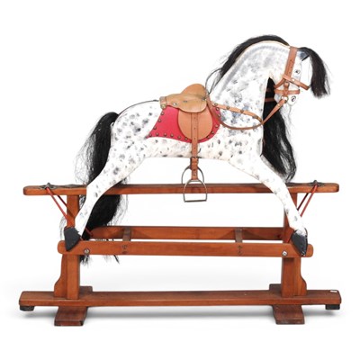 Lot 13 - A mid 20th century dappled grey rocking horse,...
