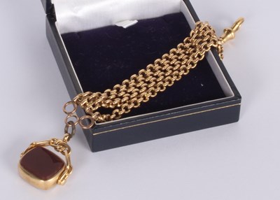 Lot 3 - A yellow metal four strand bracelet, having an...