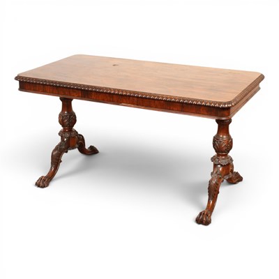Lot 557 - A 19th century rosewood centre table, on a...