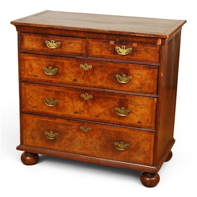 Lot 514 - An 18th century walnut chest of drawers, w....