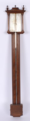 Lot 255 - A 19th century mahogany stick barometer,...