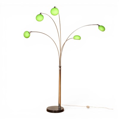 Lot 559 - A five-branch arc floor lamp with adjustable...