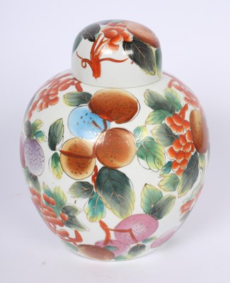 Lot 761 - A Chinese porcelain ginger jar, w. 27cm, h. 31cm.