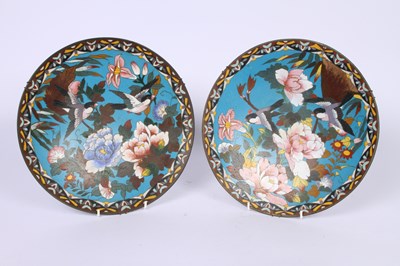 Lot 209 - A pair of Chinese cloisonne enamel plates...