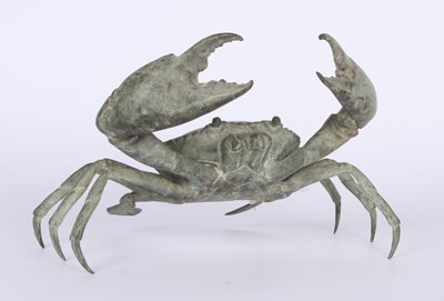 Lot 205 - A verdigris metal model of a crab, 19x22cm, h....