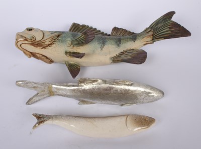 Lot 271 - A collection of three decorative ceramic fish...
