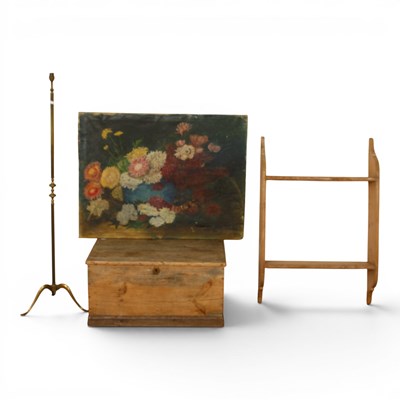 Lot 584 - An antique pine box, 73x48cm, h. 35cm,...