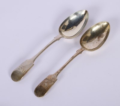 Lot 73 - A pair of George V silver fiddle pattern...