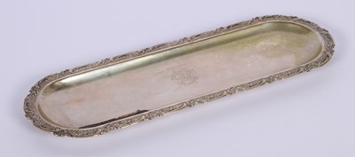 Lot 48 - A continental silver tray, initial NS monogram...