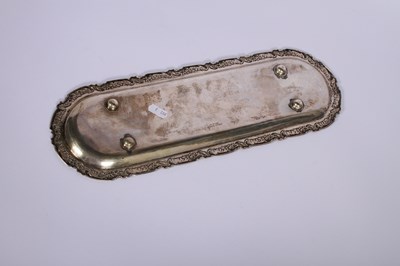 Lot 48 - A continental silver tray, initial NS monogram...
