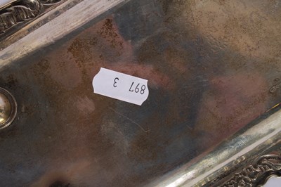 Lot 48 - A continental silver tray, initial NS monogram...