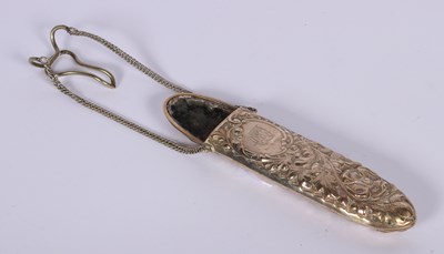 Lot 34 - A Victorian silver clad spectacles case,...