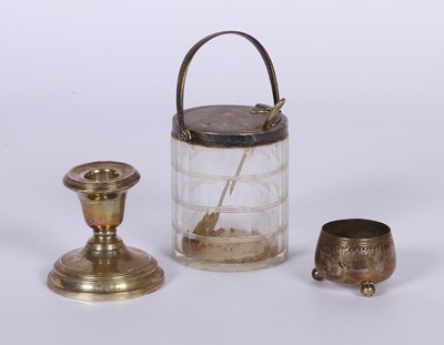 Lot 6 - A silver dwarf table candlestick, loaded,...