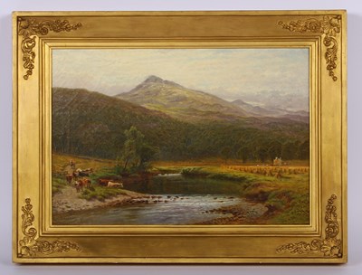Lot 393 - C.H. Coppard (19th century), Cattle by a river,...