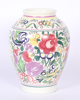 Lot 254 - A large Poole pottery floral vase, signed N...