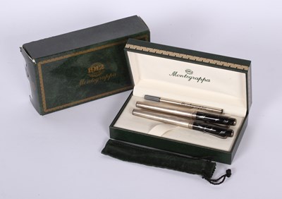 Lot 157 - A Montegrappa silver fountain and ball point...