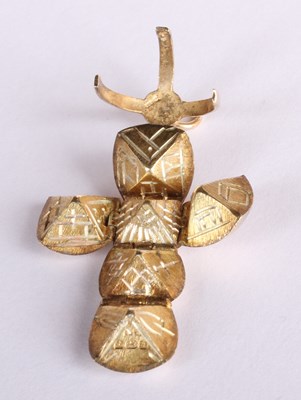 Lot 7 - A 9 carat yellow gold and silver Masonic ball...