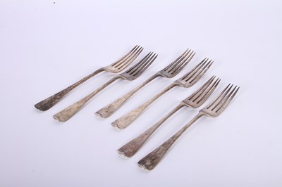 Lot 53 - A set of six Victorian silver Old English...
