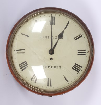 Lot 156 - A 19th century mahogany dial clock, the...